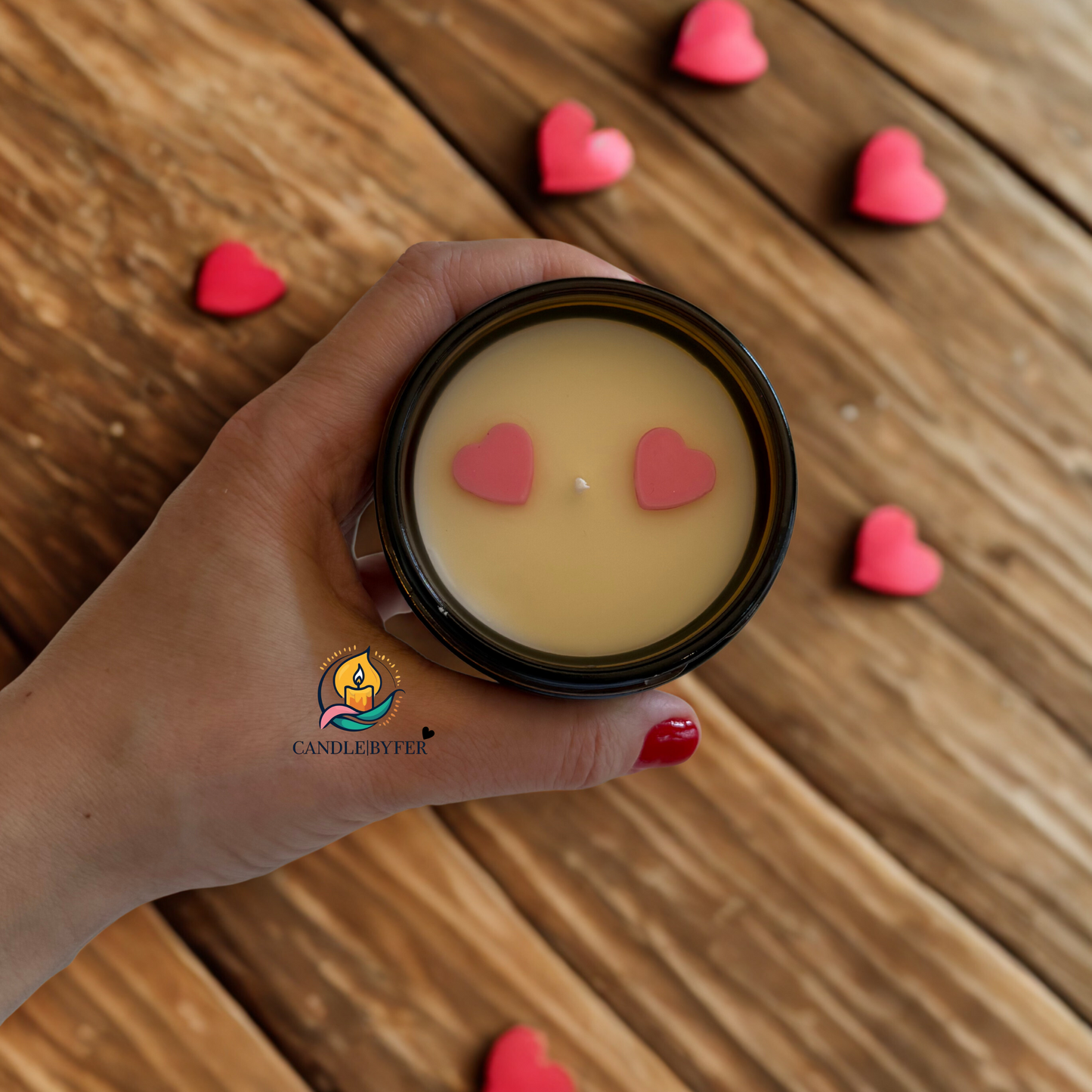 Warm Hearts 7oz Candle Jar