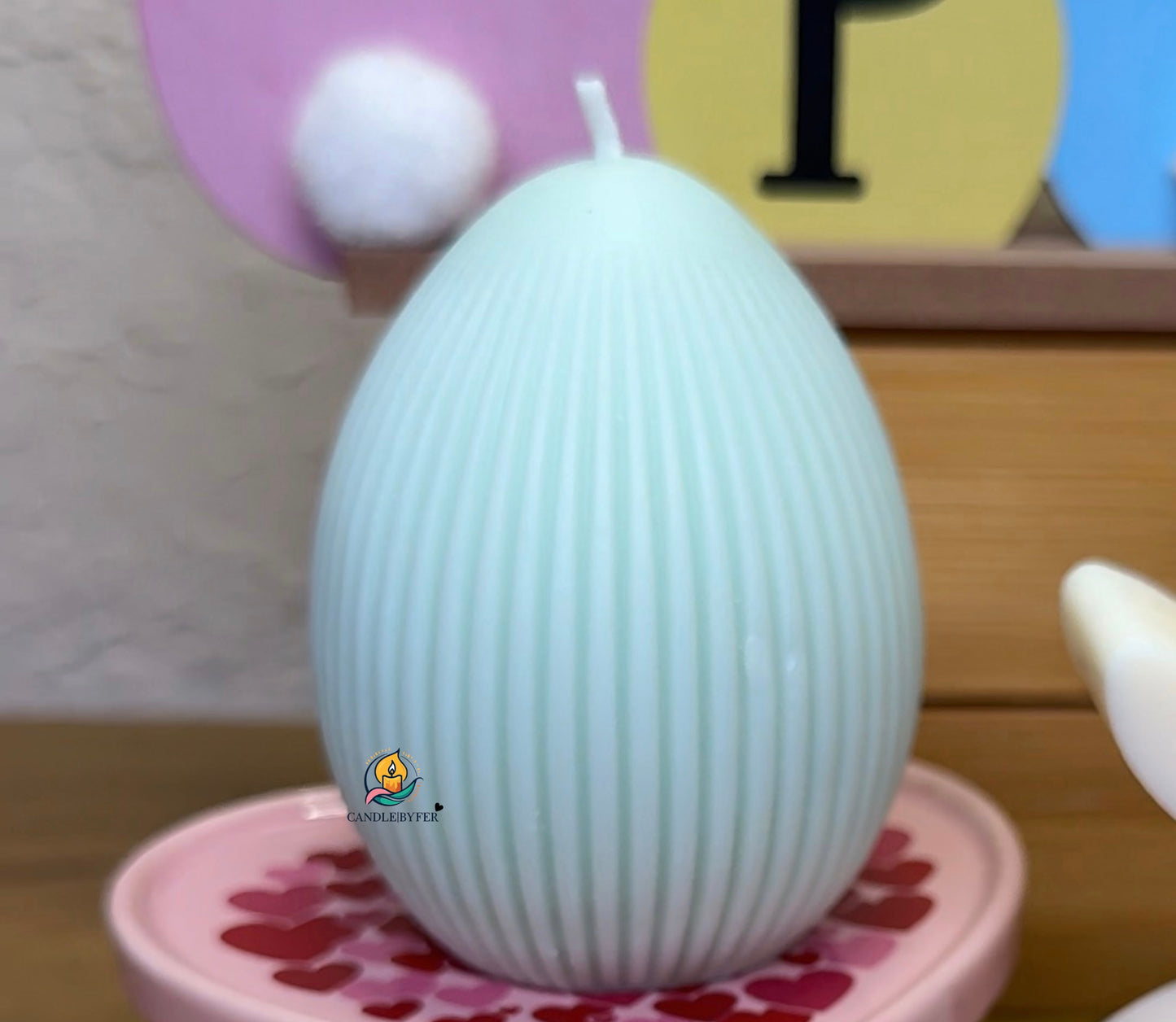 Spring Vibes  - Stripes Egg + Basket + Glass Plate - Gift Set