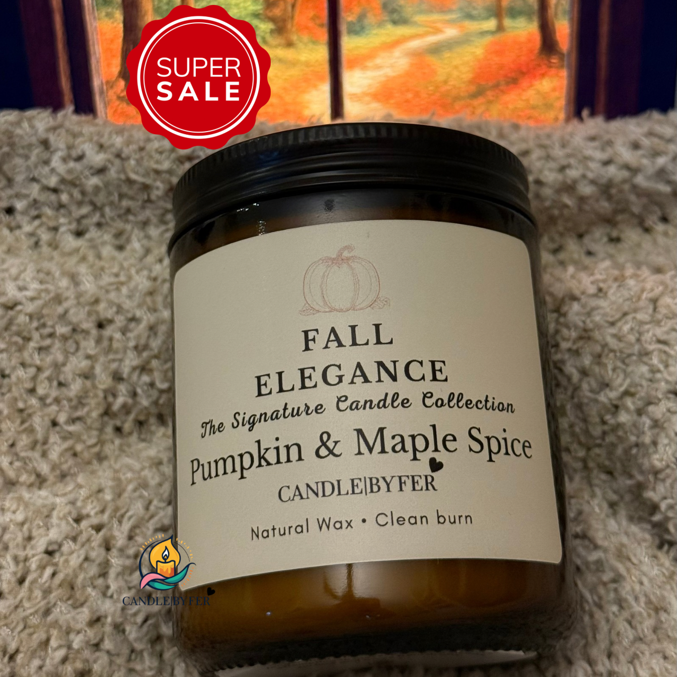 Fall Elegance 7oz Candle Jar